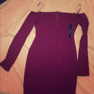 Burgundy off the shoulder dress